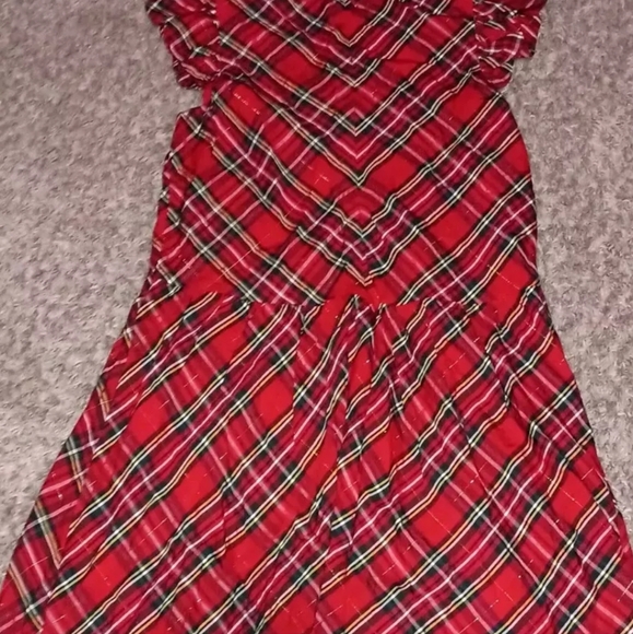 Women's Vineyard Vines Plaid Ruffle Tiered Dress Size 00 Color Red Velvet - Picture 3 of 3